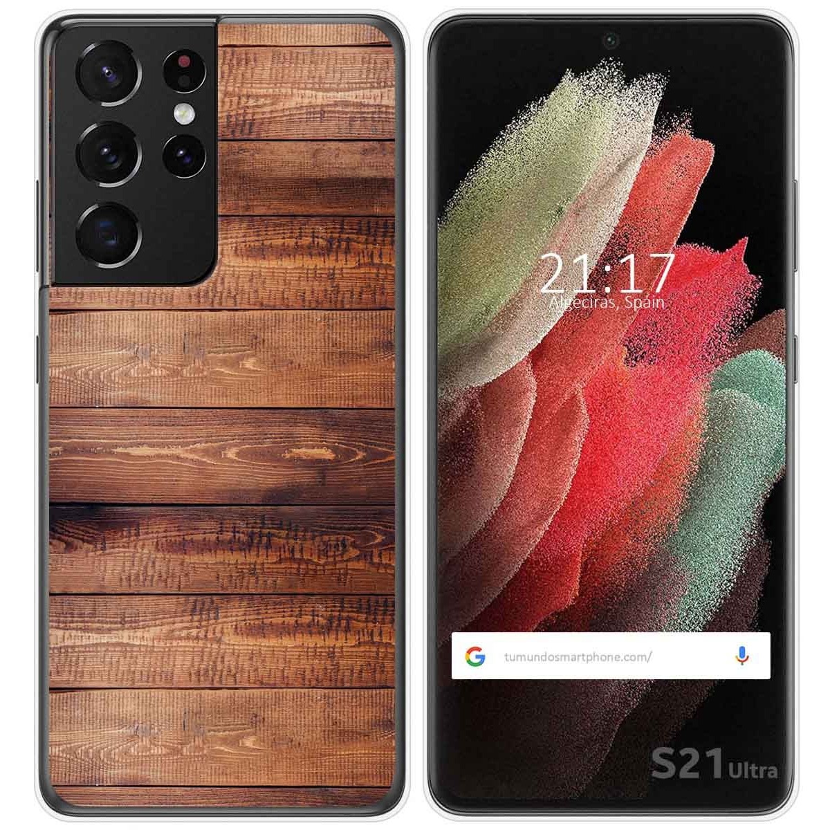 Funda Gel Tpu para Samsung Galaxy S21 Ultra 5G diseño Madera 02 Dibujos