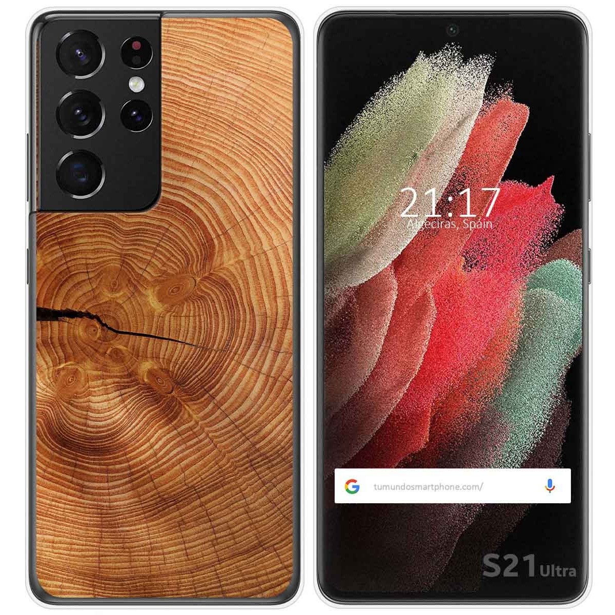 Funda Gel Tpu para Samsung Galaxy S21 Ultra 5G diseño Madera 04 Dibujos