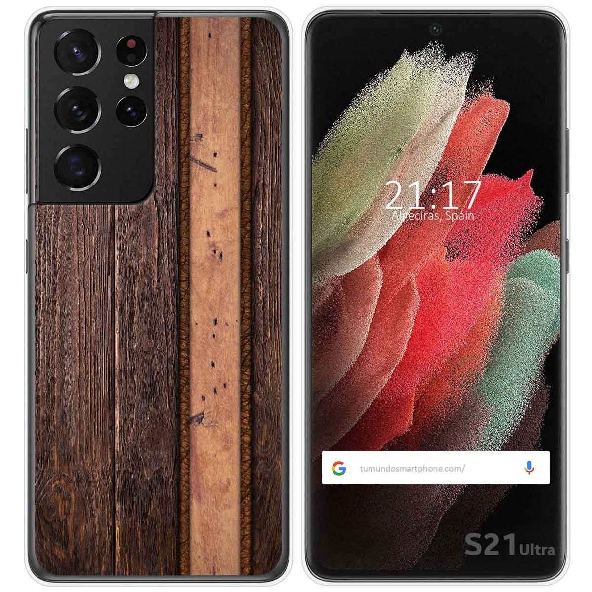 Funda Gel Tpu para Samsung Galaxy S21 Ultra 5G diseño Madera 05 Dibujos