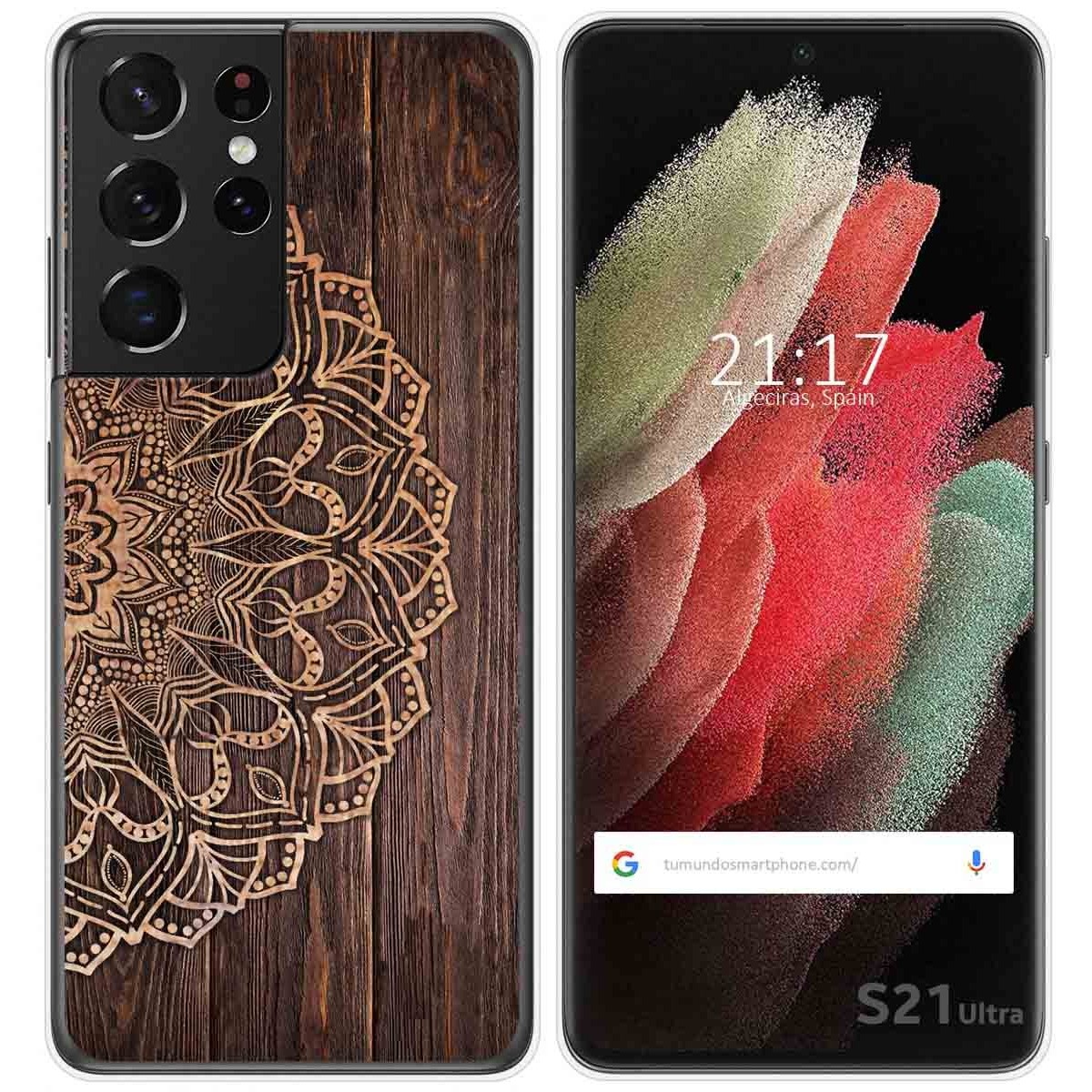 Funda Gel Tpu para Samsung Galaxy S21 Ultra 5G diseño Madera 06 Dibujos