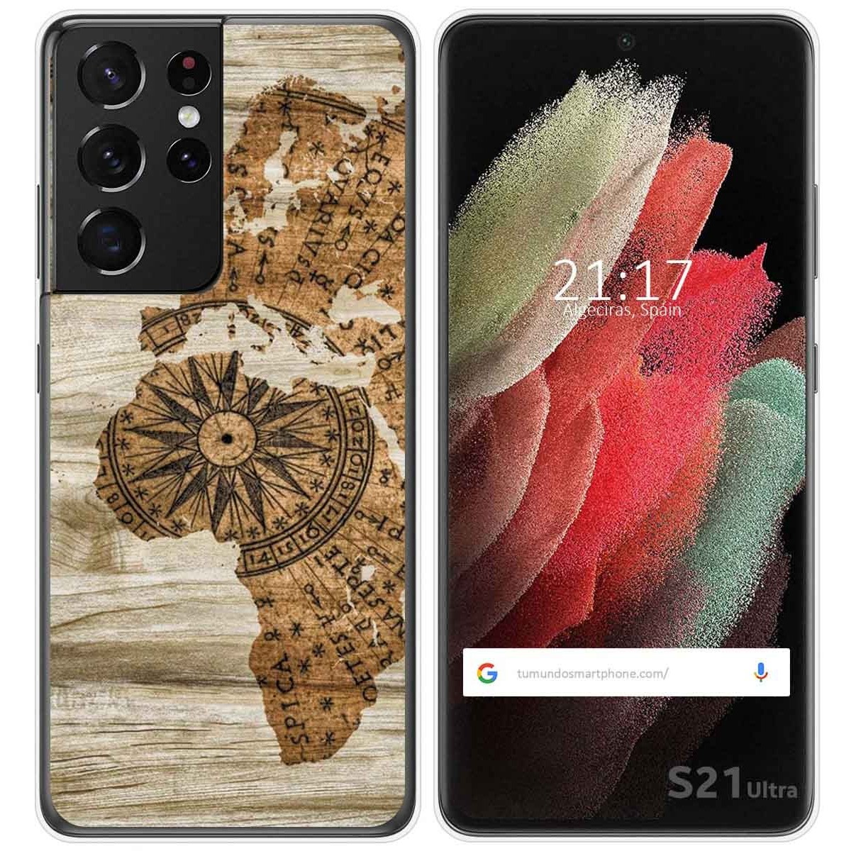 Funda Gel Tpu para Samsung Galaxy S21 Ultra 5G diseño Madera 07 Dibujos