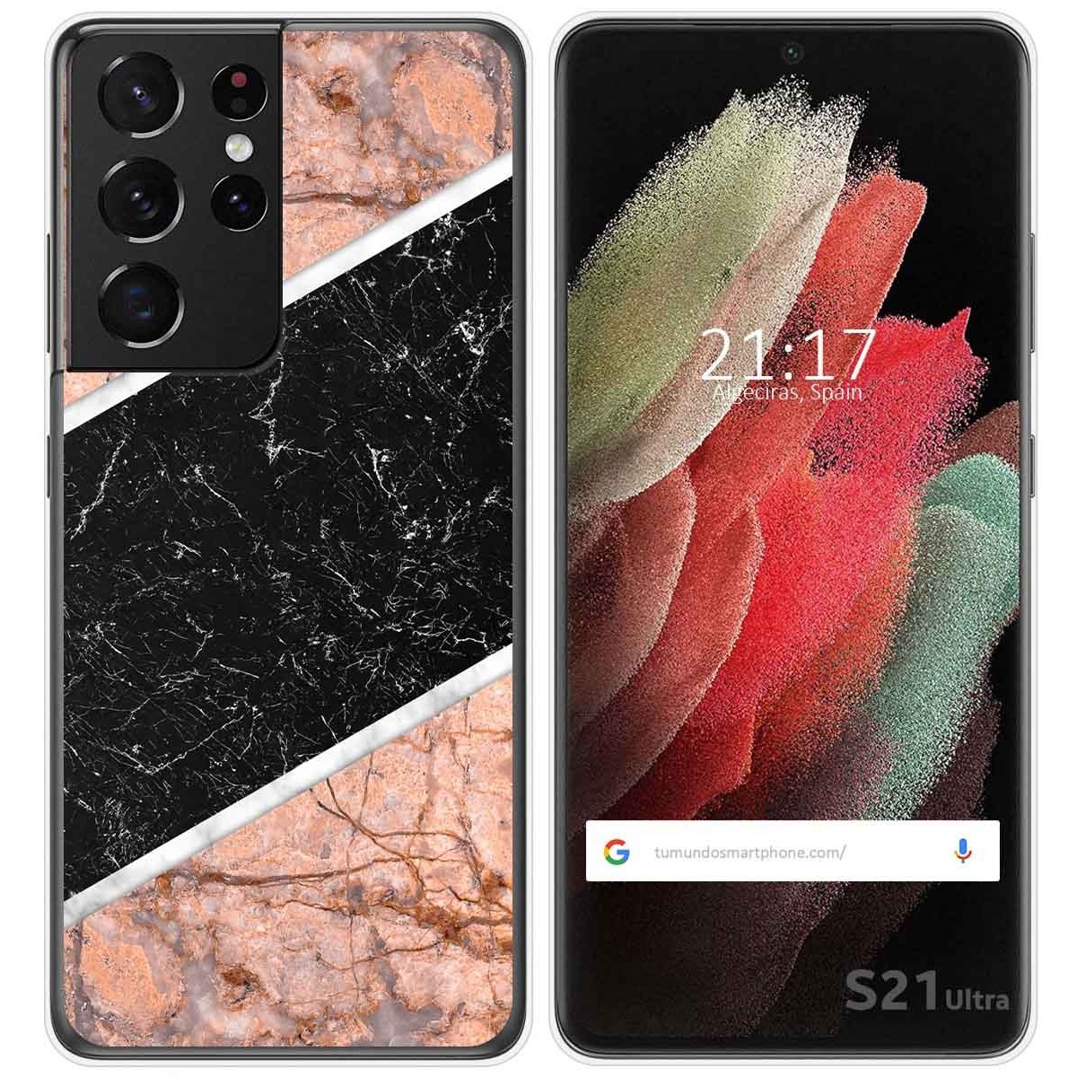 Funda Gel Tpu para Samsung Galaxy S21 Ultra 5G diseño Mármol 07 Dibujos