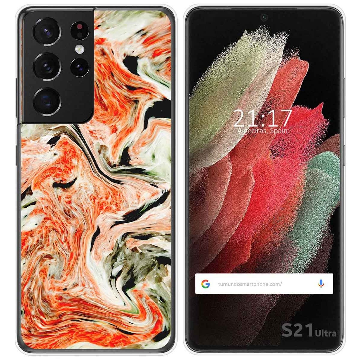 Funda Gel Tpu para Samsung Galaxy S21 Ultra 5G diseño Mármol 12 Dibujos