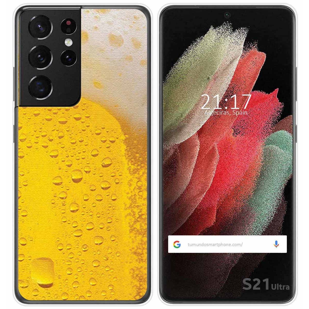 Funda Gel Tpu para Samsung Galaxy S21 Ultra 5G diseño Cerveza Dibujos
