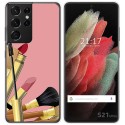 Funda Gel Tpu para Samsung Galaxy S21 Ultra 5G diseño Brochas Dibujos