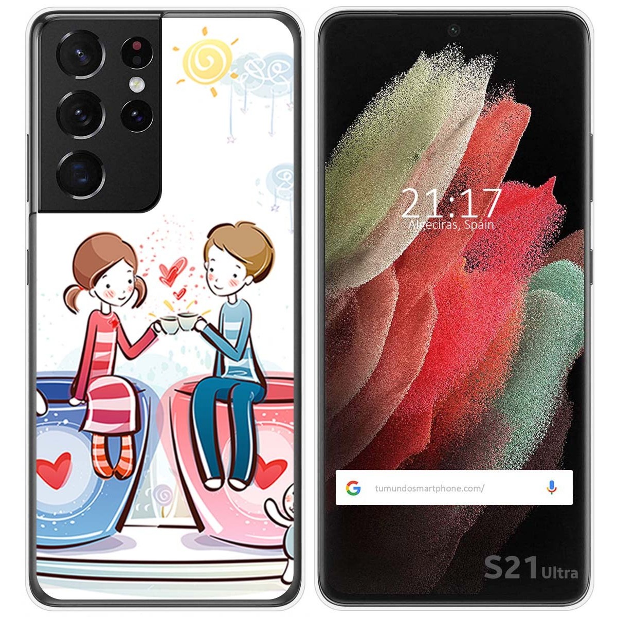 Funda Gel Tpu para Samsung Galaxy S21 Ultra 5G diseño Café Dibujos