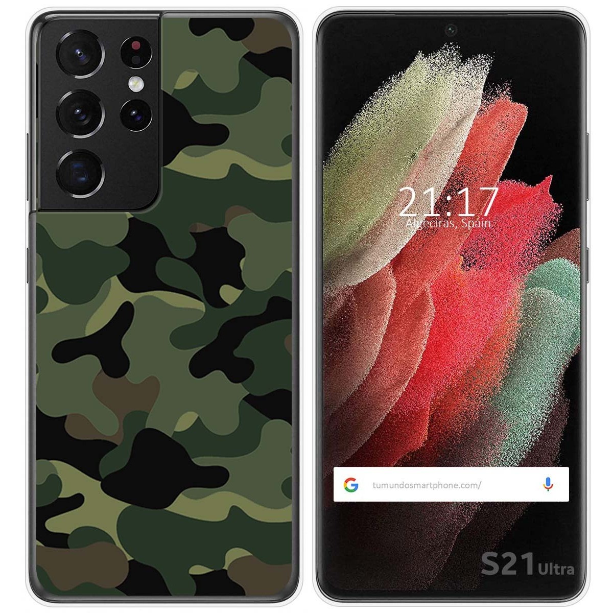 Funda Gel Tpu para Samsung Galaxy S21 Ultra 5G diseño Camuflaje Dibujos