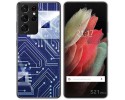 Funda Gel Tpu para Samsung Galaxy S21 Ultra 5G diseño Circuito Dibujos