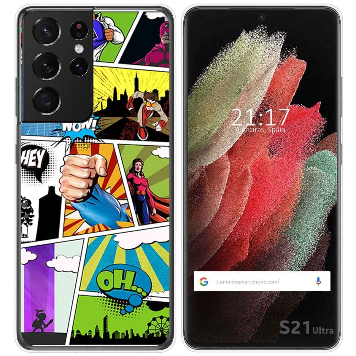 Funda Gel Tpu para Samsung Galaxy S21 Ultra 5G diseño Comic Dibujos