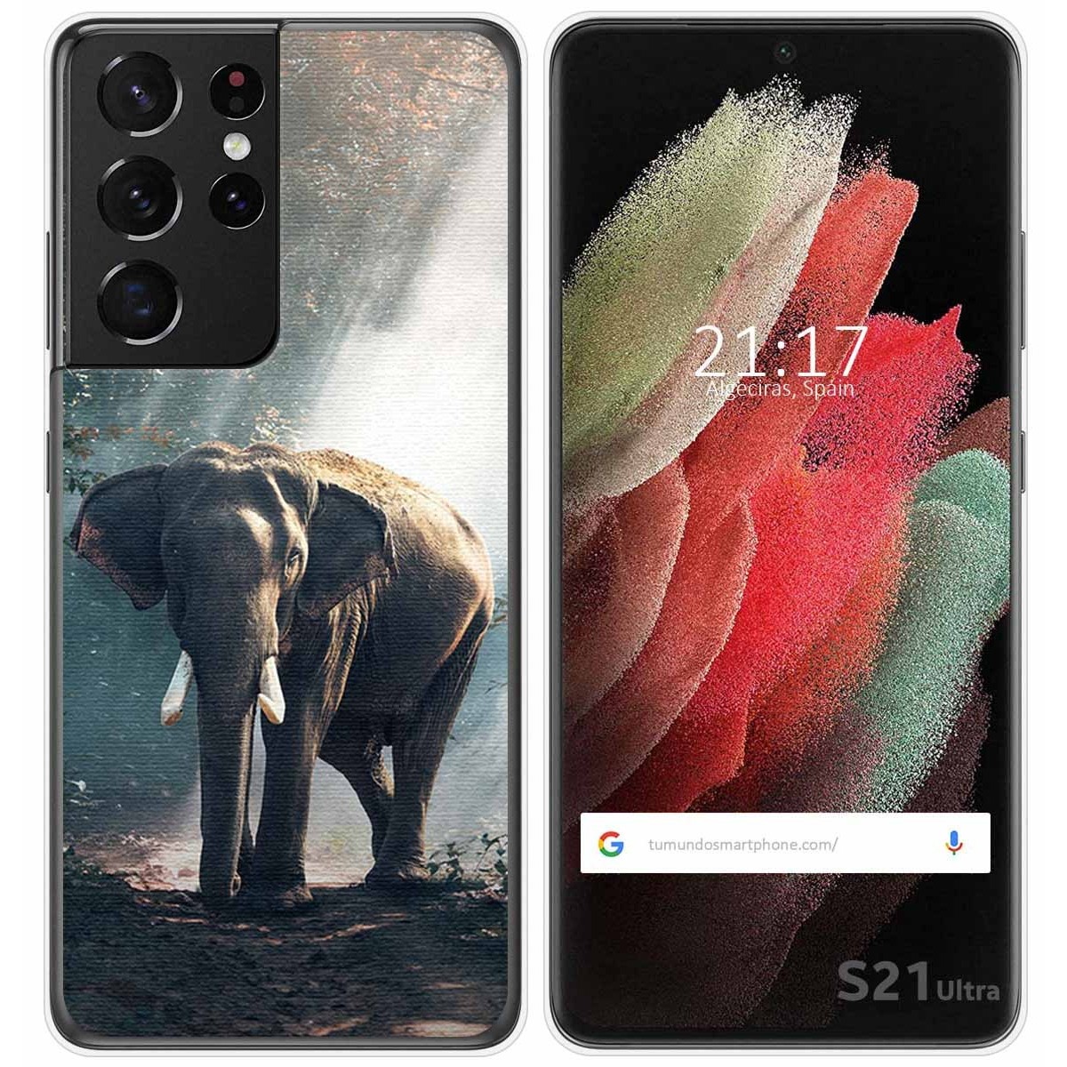 Funda Gel Tpu para Samsung Galaxy S21 Ultra 5G diseño Elefante Dibujos