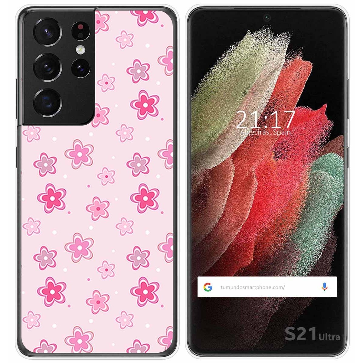 Funda Gel Tpu para Samsung Galaxy S21 Ultra 5G diseño Flores Dibujos