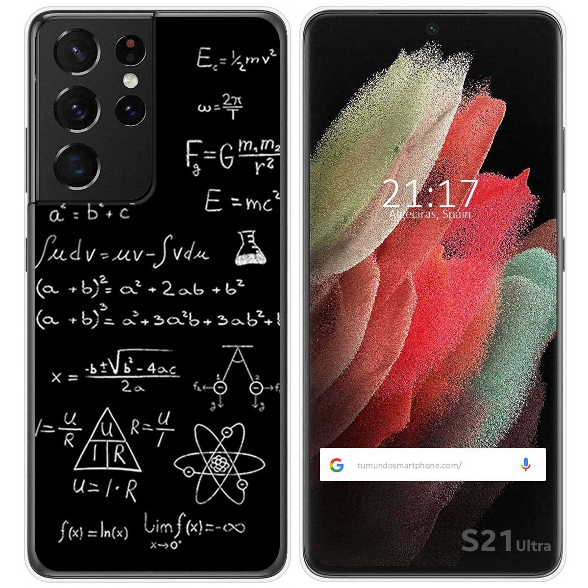 Funda Gel Tpu para Samsung Galaxy S21 Ultra 5G diseño Formulas Dibujos