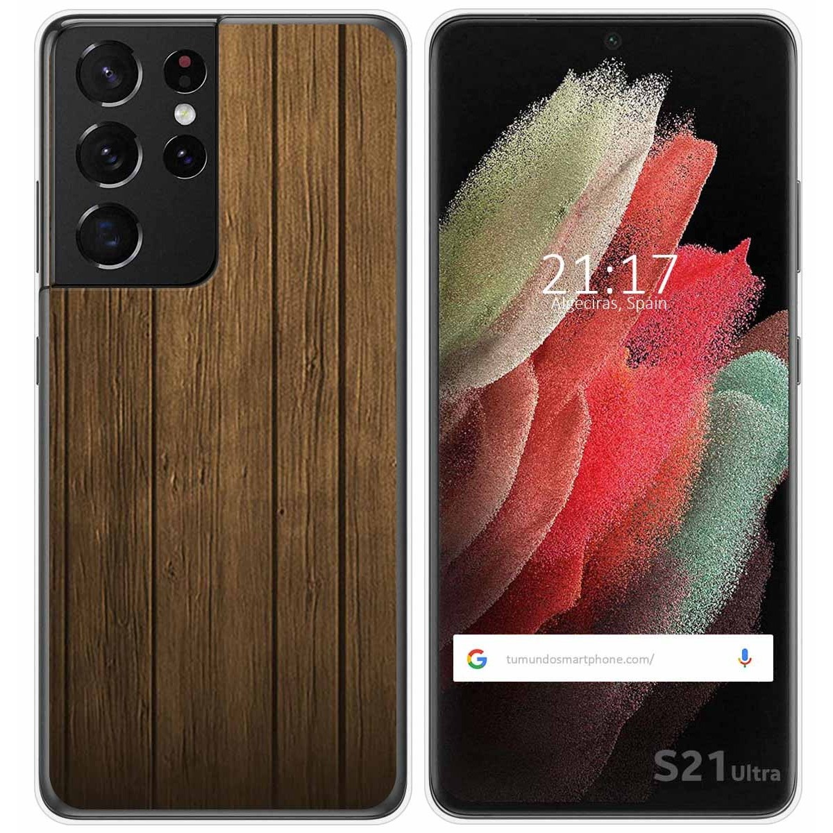 Funda Gel Tpu para Samsung Galaxy S21 Ultra 5G diseño Madera Dibujos