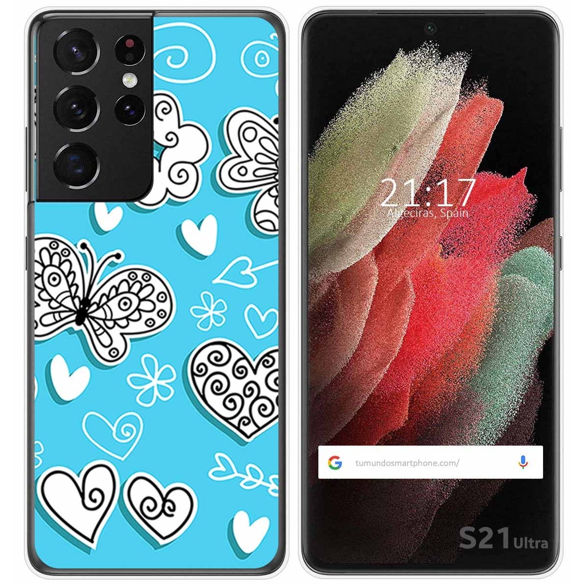 Funda Gel Tpu para Samsung Galaxy S21 Ultra 5G diseño Mariposas Dibujos