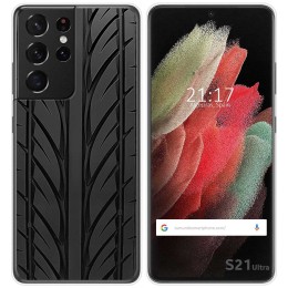 Funda Gel Tpu para Samsung Galaxy S21 Ultra 5G diseño Neumatico Dibujos