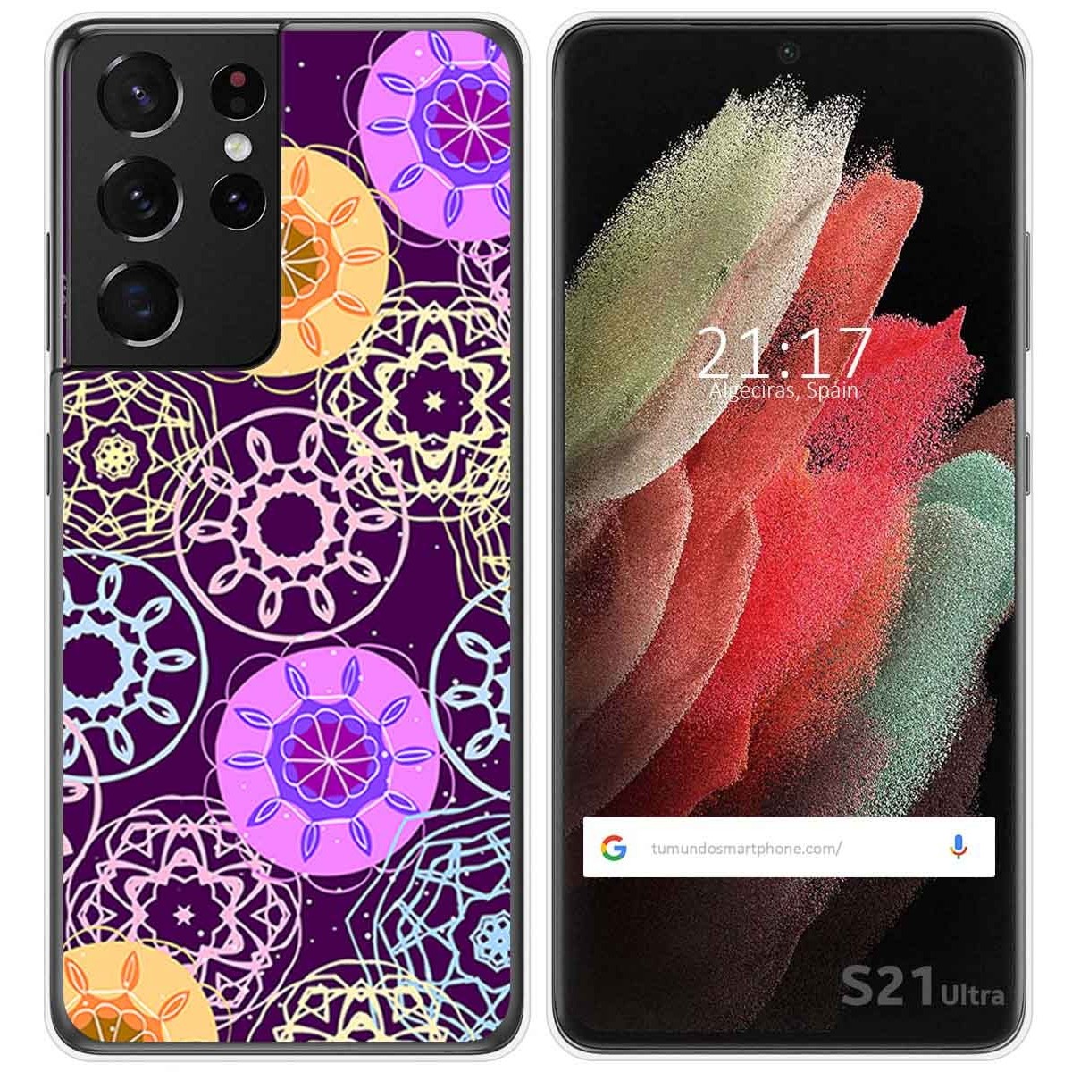 Funda Gel Tpu para Samsung Galaxy S21 Ultra 5G diseño Radial Dibujos