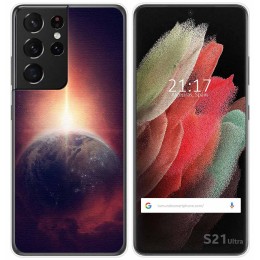 Funda Gel Tpu para Samsung Galaxy S21 Ultra 5G diseño Tierra Dibujos