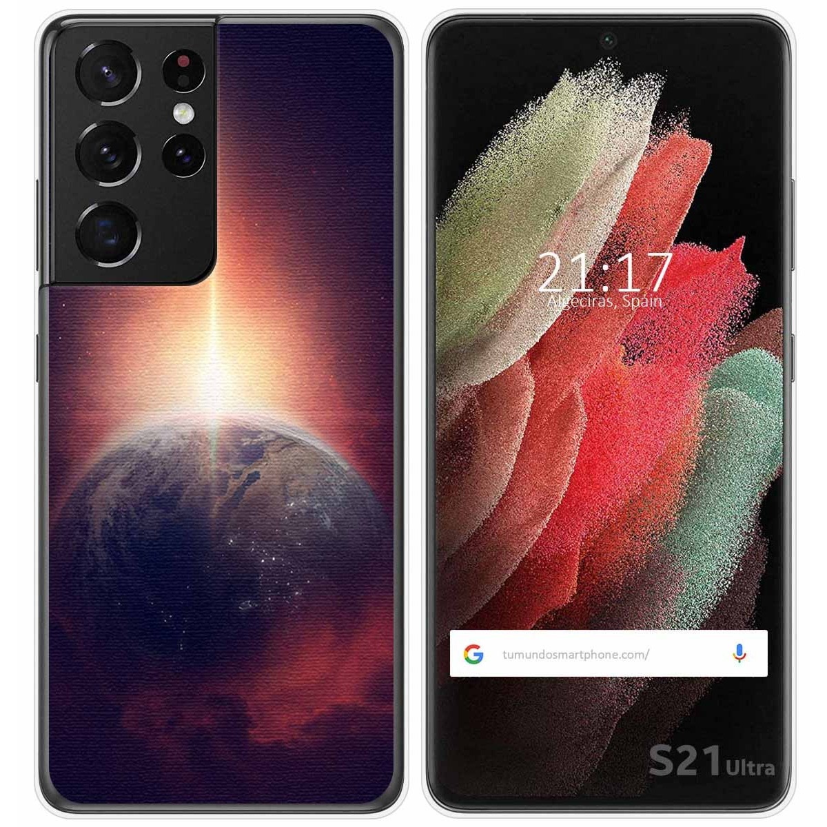 Funda Gel Tpu para Samsung Galaxy S21 Ultra 5G diseño Tierra Dibujos