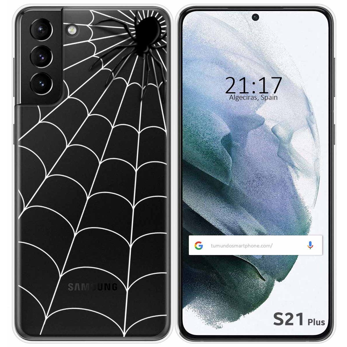 Funda Gel Transparente para Samsung Galaxy S21+ Plus 5G diseño Araña Dibujos