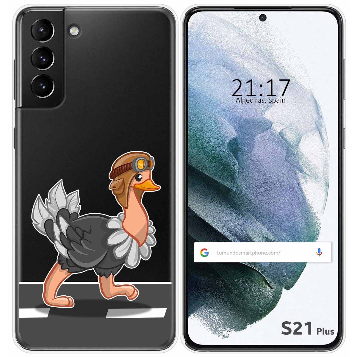 Funda Gel Transparente para Samsung Galaxy S21+ Plus 5G diseño Avestruz Dibujos