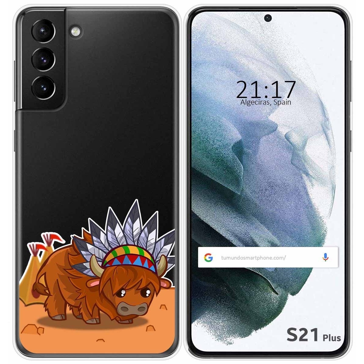 Funda Gel Transparente para Samsung Galaxy S21+ Plus 5G diseño Bufalo Dibujos