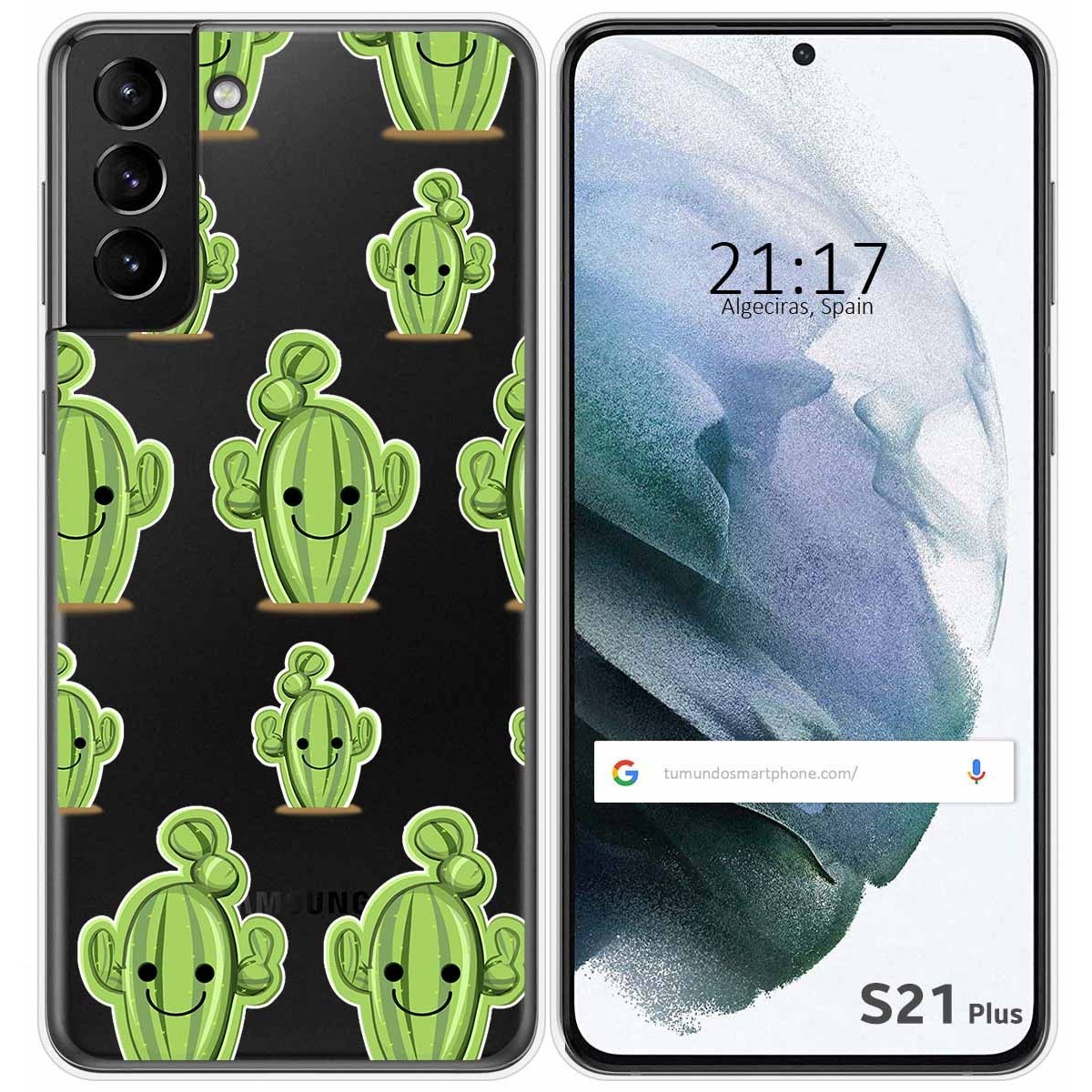 Funda Gel Transparente para Samsung Galaxy S21+ Plus 5G diseño Cactus Dibujos