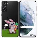 Funda Gel Transparente para Samsung Galaxy S21+ Plus 5G diseño Conejo Dibujos