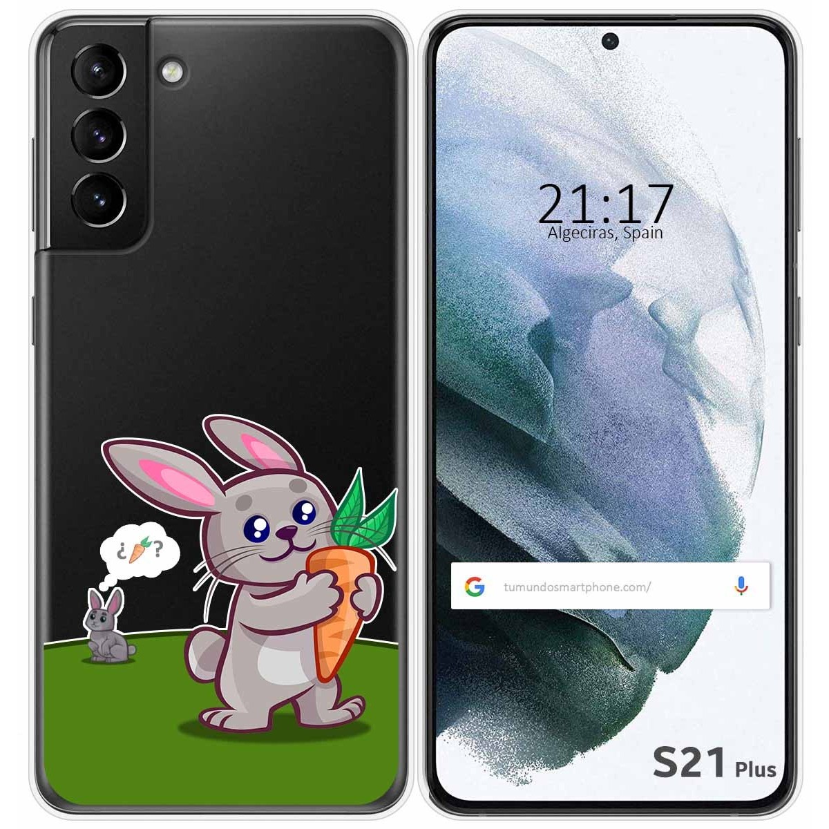 Funda Gel Transparente para Samsung Galaxy S21+ Plus 5G diseño Conejo Dibujos