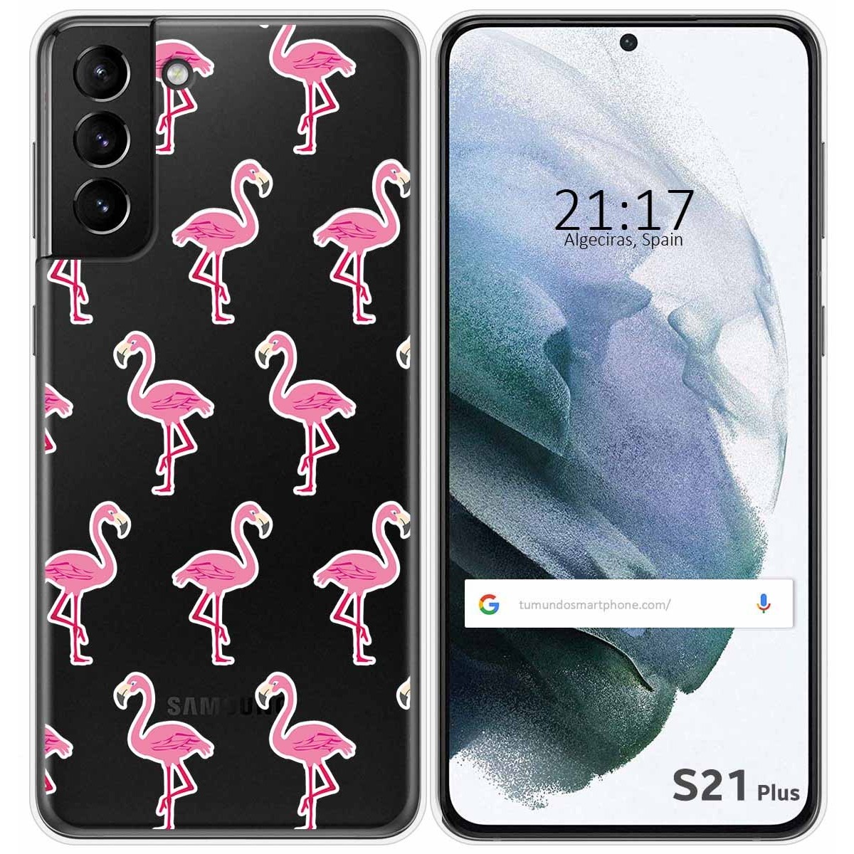 Funda Gel Transparente para Samsung Galaxy S21+ Plus 5G diseño Flamenco Dibujos