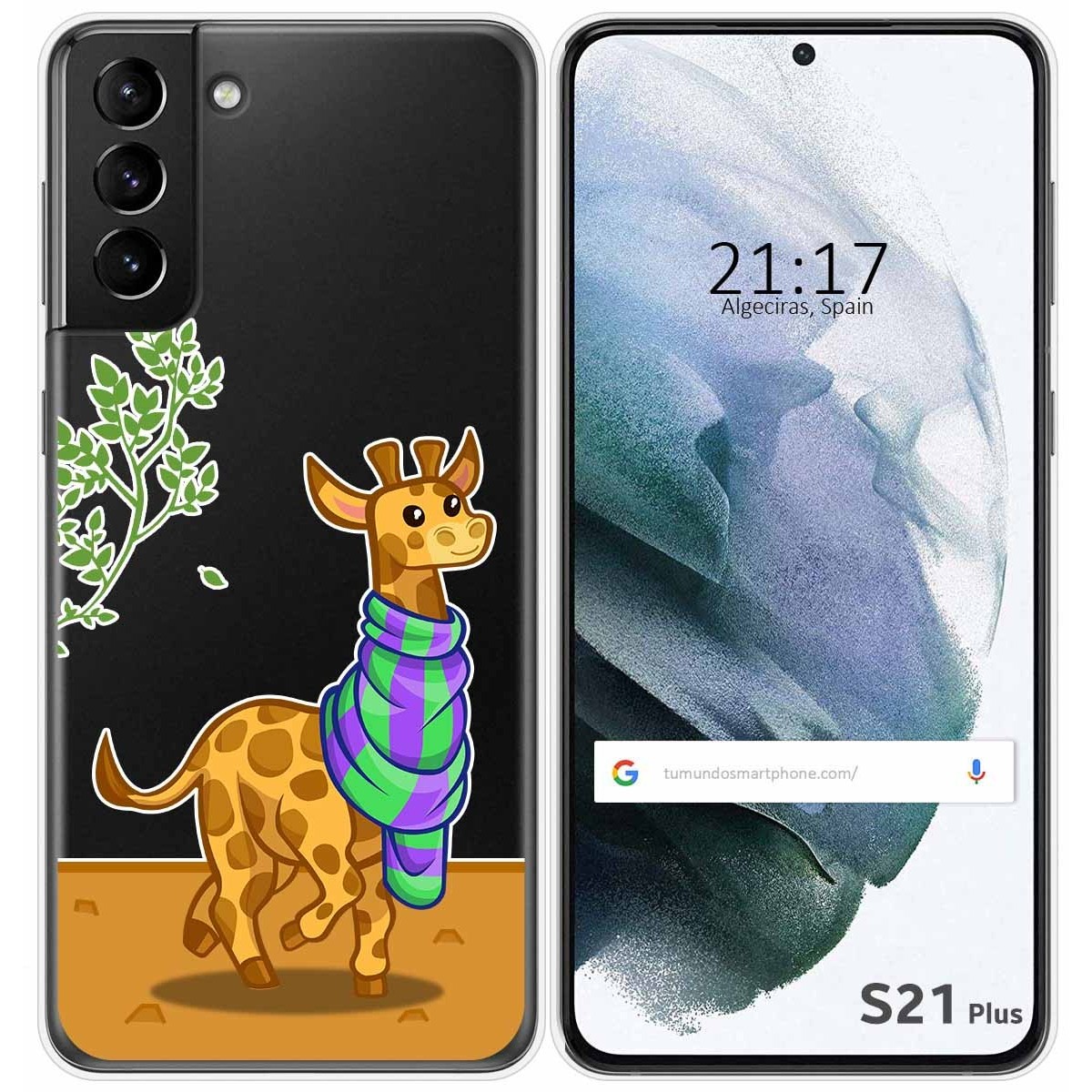 Funda Gel Transparente para Samsung Galaxy S21+ Plus 5G diseño Jirafa Dibujos