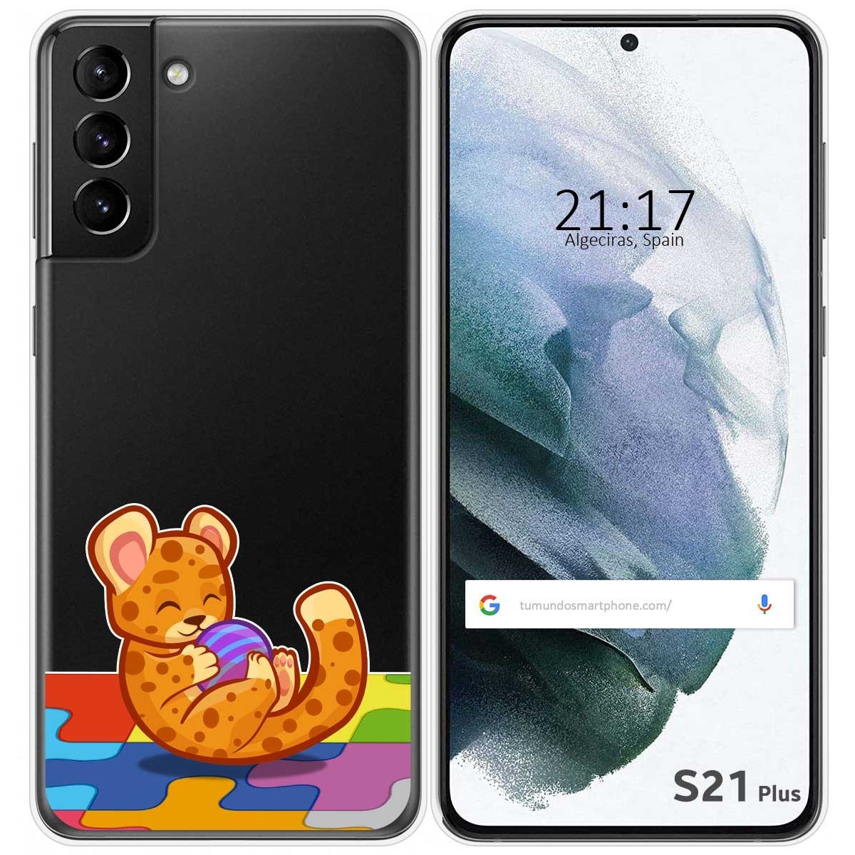 Funda Gel Transparente para Samsung Galaxy S21+ Plus 5G diseño Leopardo Dibujos