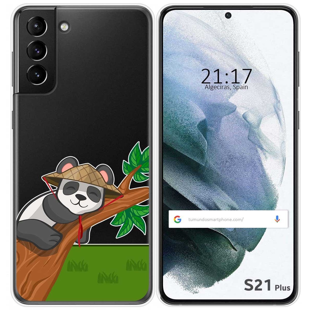 Funda Gel Transparente para Samsung Galaxy S21+ Plus 5G diseño Panda Dibujos