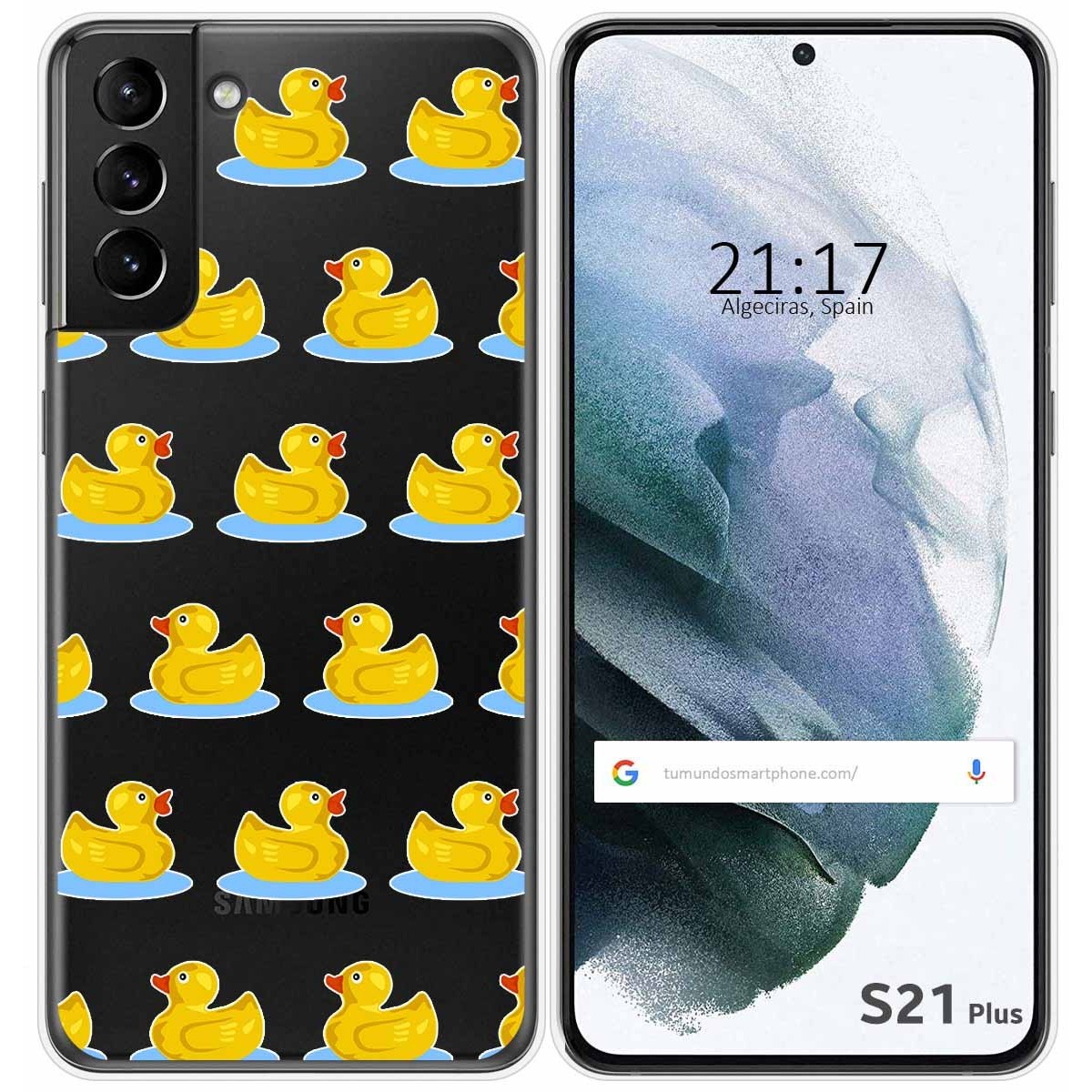 Funda Gel Transparente para Samsung Galaxy S21+ Plus 5G diseño Pato Dibujos