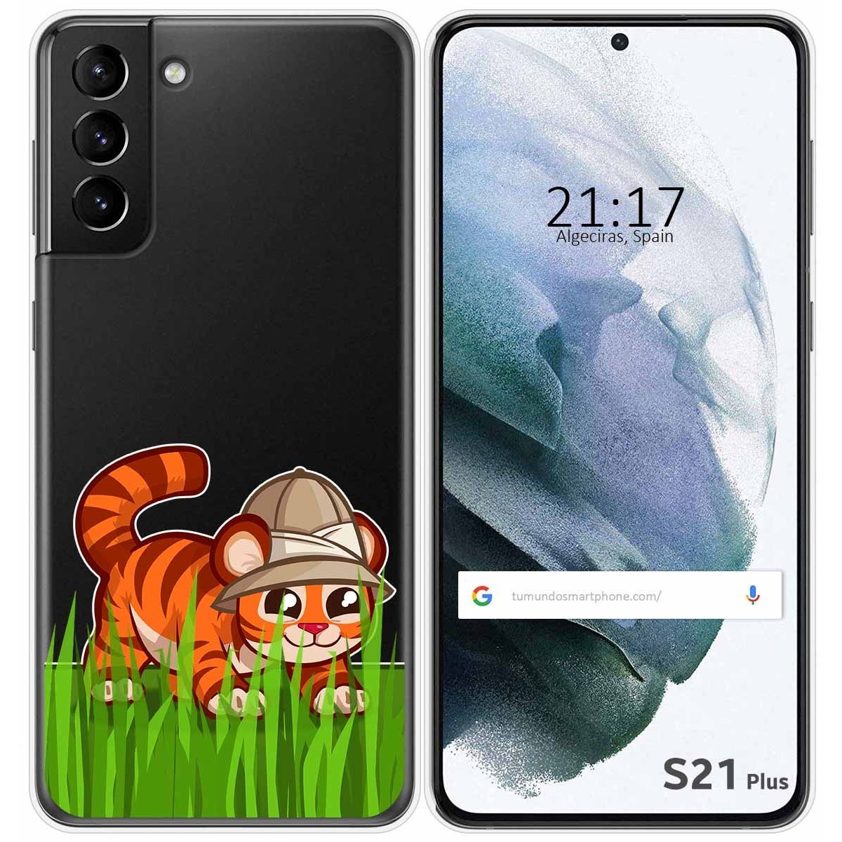 Funda Gel Transparente para Samsung Galaxy S21+ Plus 5G diseño Tigre Dibujos