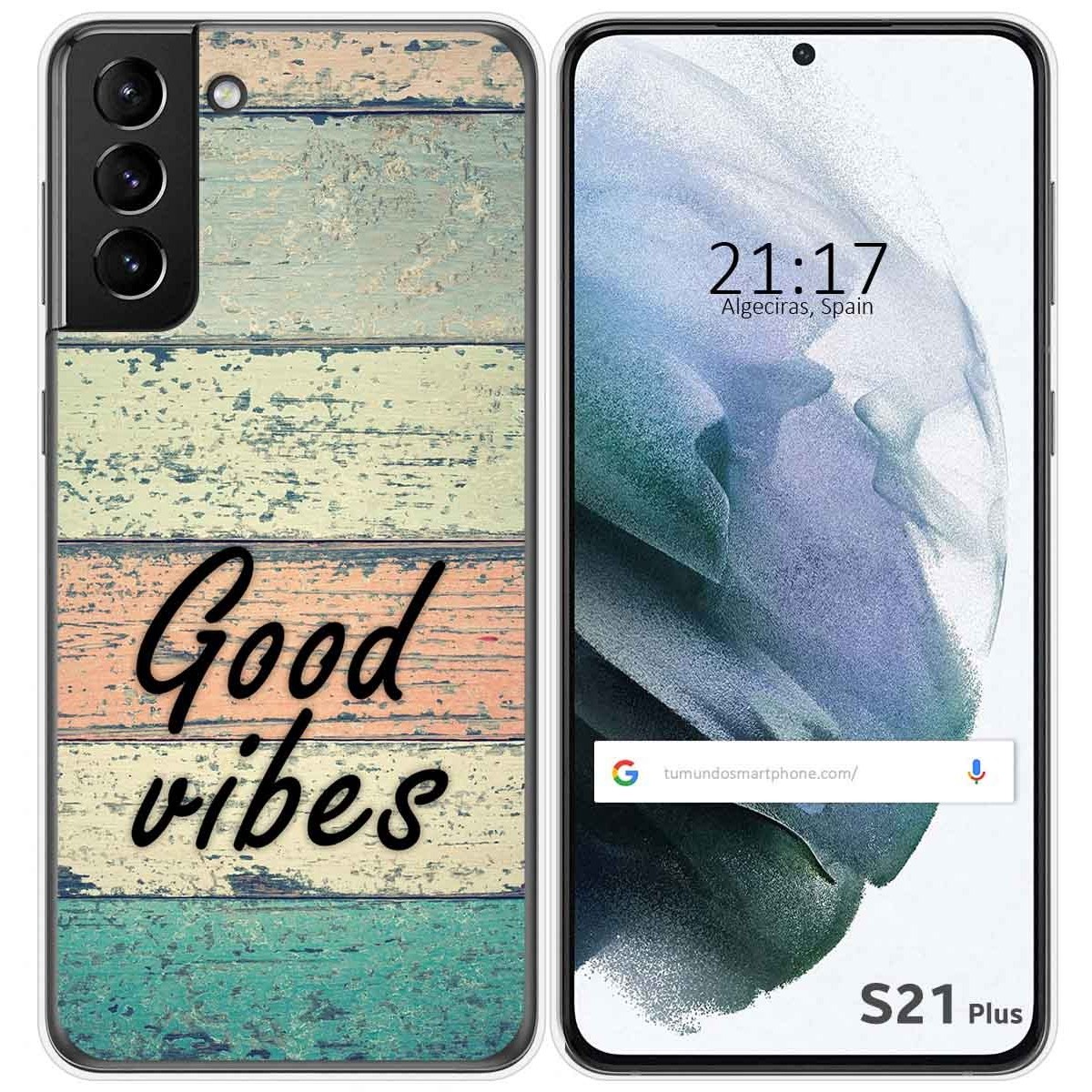 Funda Gel Tpu para Samsung Galaxy S21+ Plus 5G diseño Madera 01 Dibujos