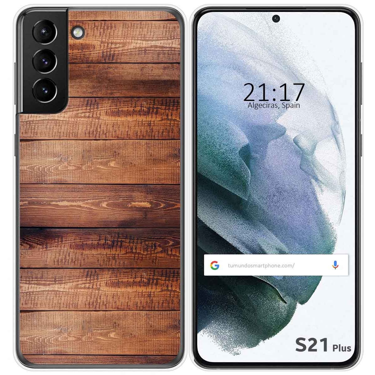 Funda Gel Tpu para Samsung Galaxy S21+ Plus 5G diseño Madera 02 Dibujos
