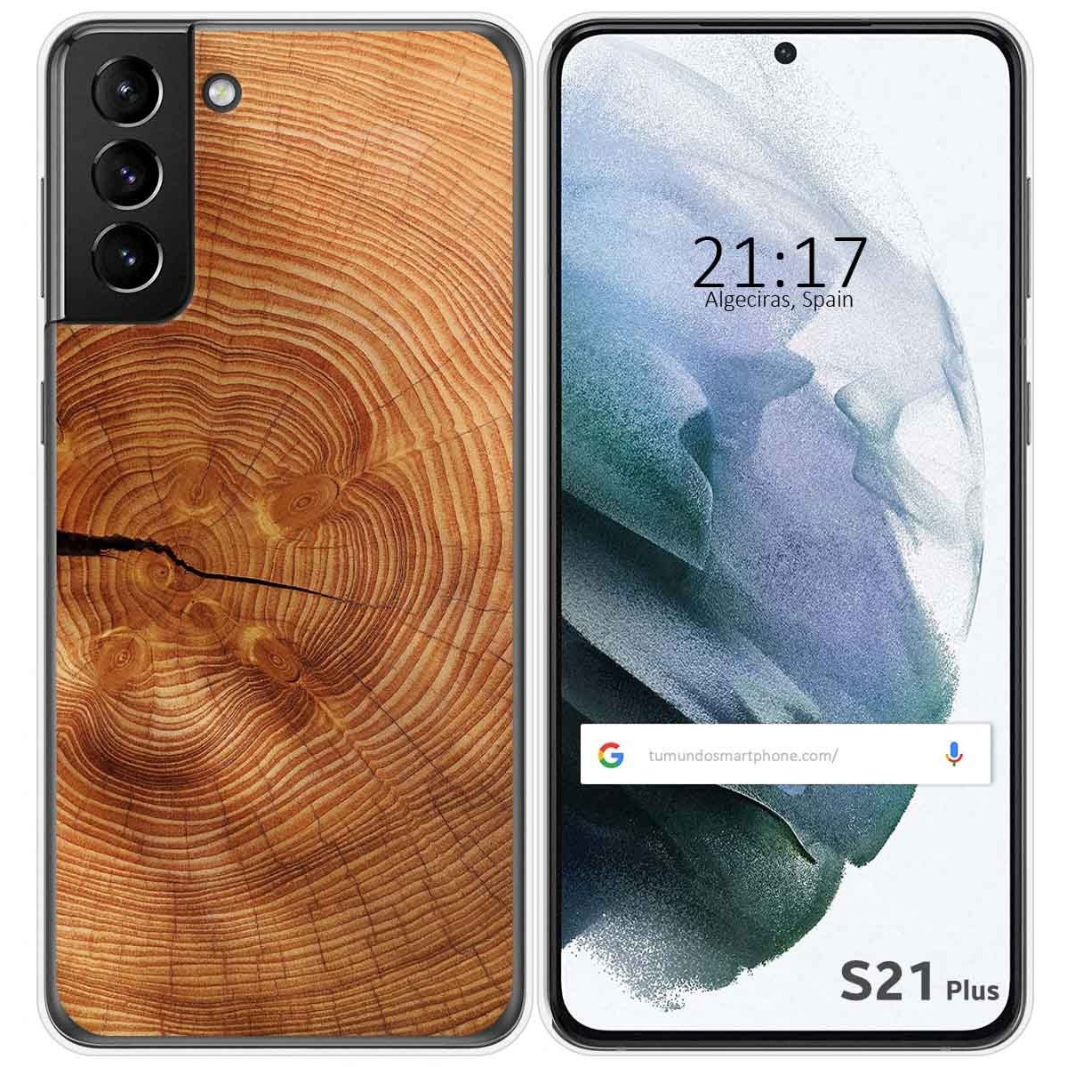 Funda Gel Tpu para Samsung Galaxy S21+ Plus 5G diseño Madera 04 Dibujos