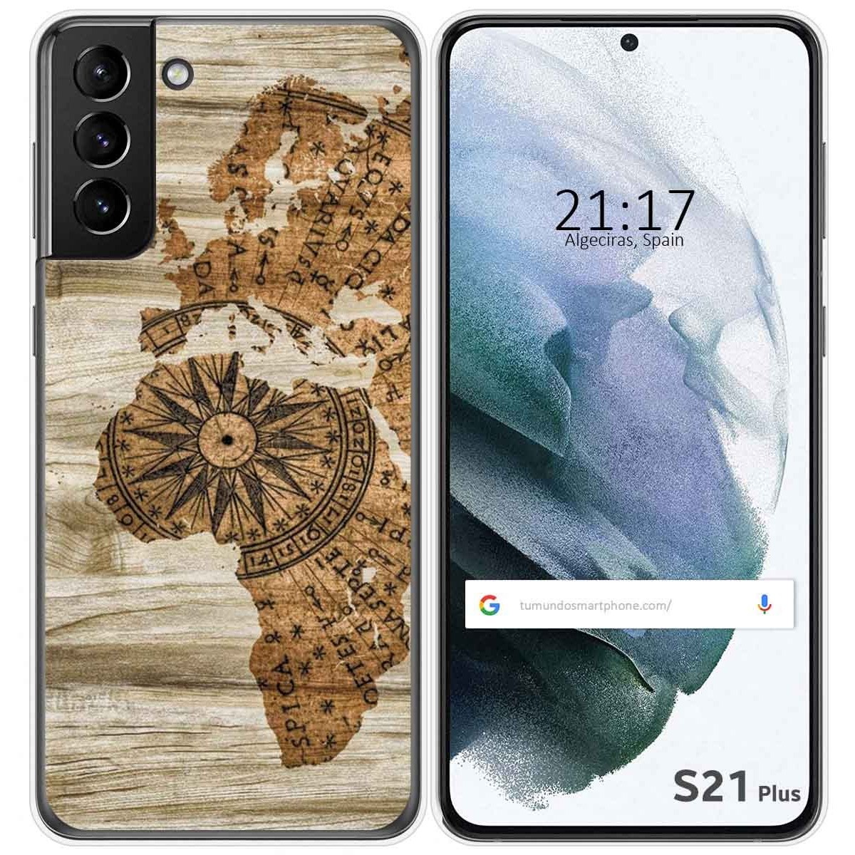 Funda Gel Tpu para Samsung Galaxy S21+ Plus 5G diseño Madera 07 Dibujos