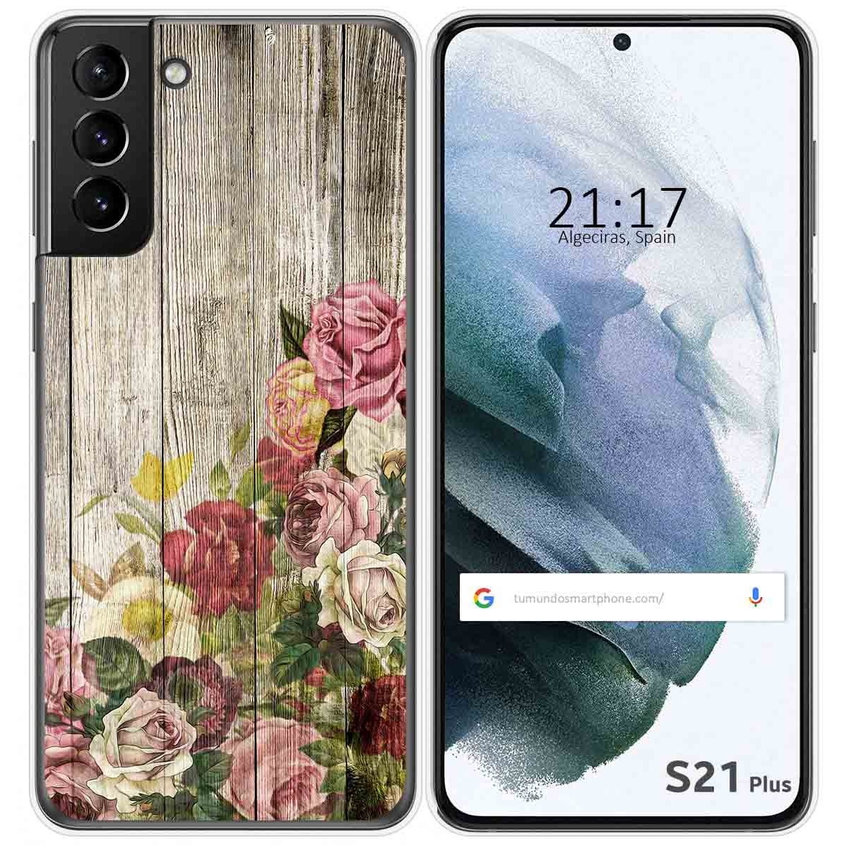 Funda Gel Tpu para Samsung Galaxy S21+ Plus 5G diseño Madera 08 Dibujos