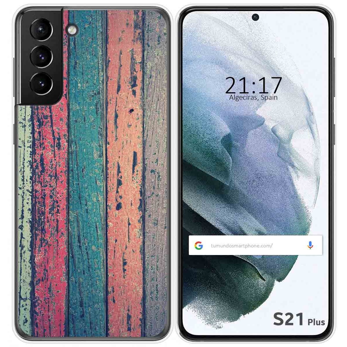 Funda Gel Tpu para Samsung Galaxy S21+ Plus 5G diseño Madera 10 Dibujos