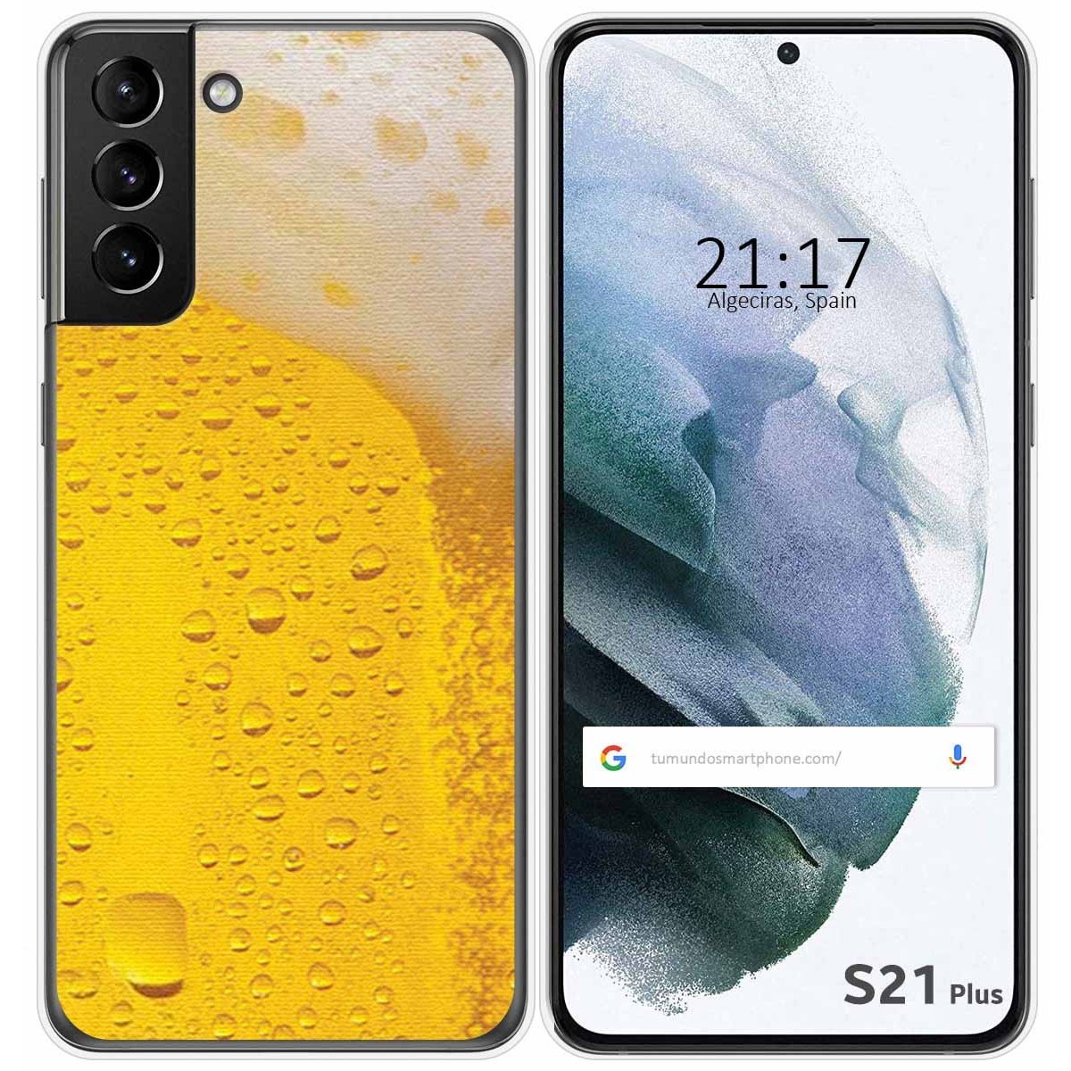 Funda Gel Tpu para Samsung Galaxy S21+ Plus 5G diseño Cerveza Dibujos