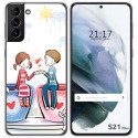 Funda Gel Tpu para Samsung Galaxy S21+ Plus 5G diseño Café Dibujos