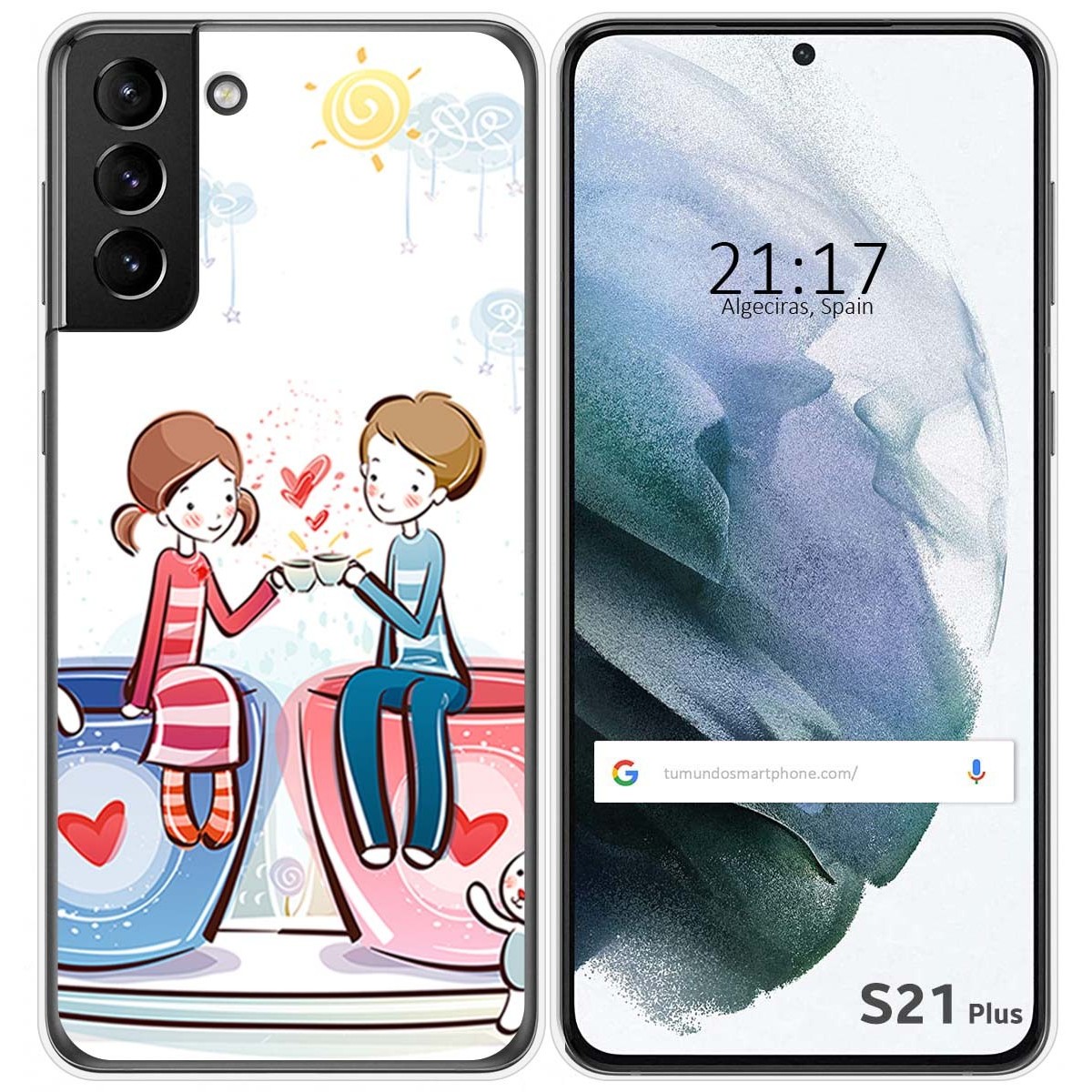 Funda Gel Tpu para Samsung Galaxy S21+ Plus 5G diseño Café Dibujos