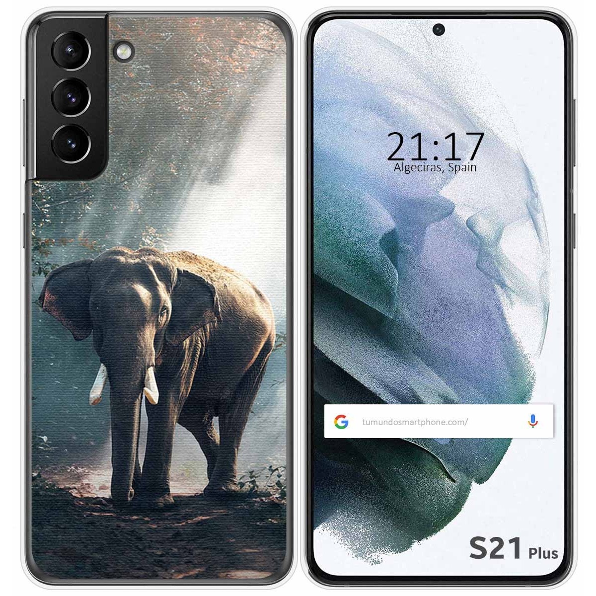 Funda Gel Tpu para Samsung Galaxy S21+ Plus 5G diseño Elefante Dibujos