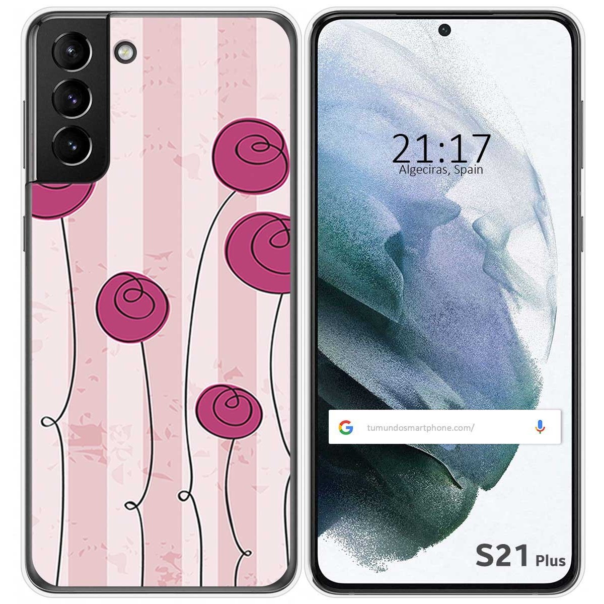 Funda Gel Tpu para Samsung Galaxy S21+ Plus 5G diseño Flores Vintage Dibujos