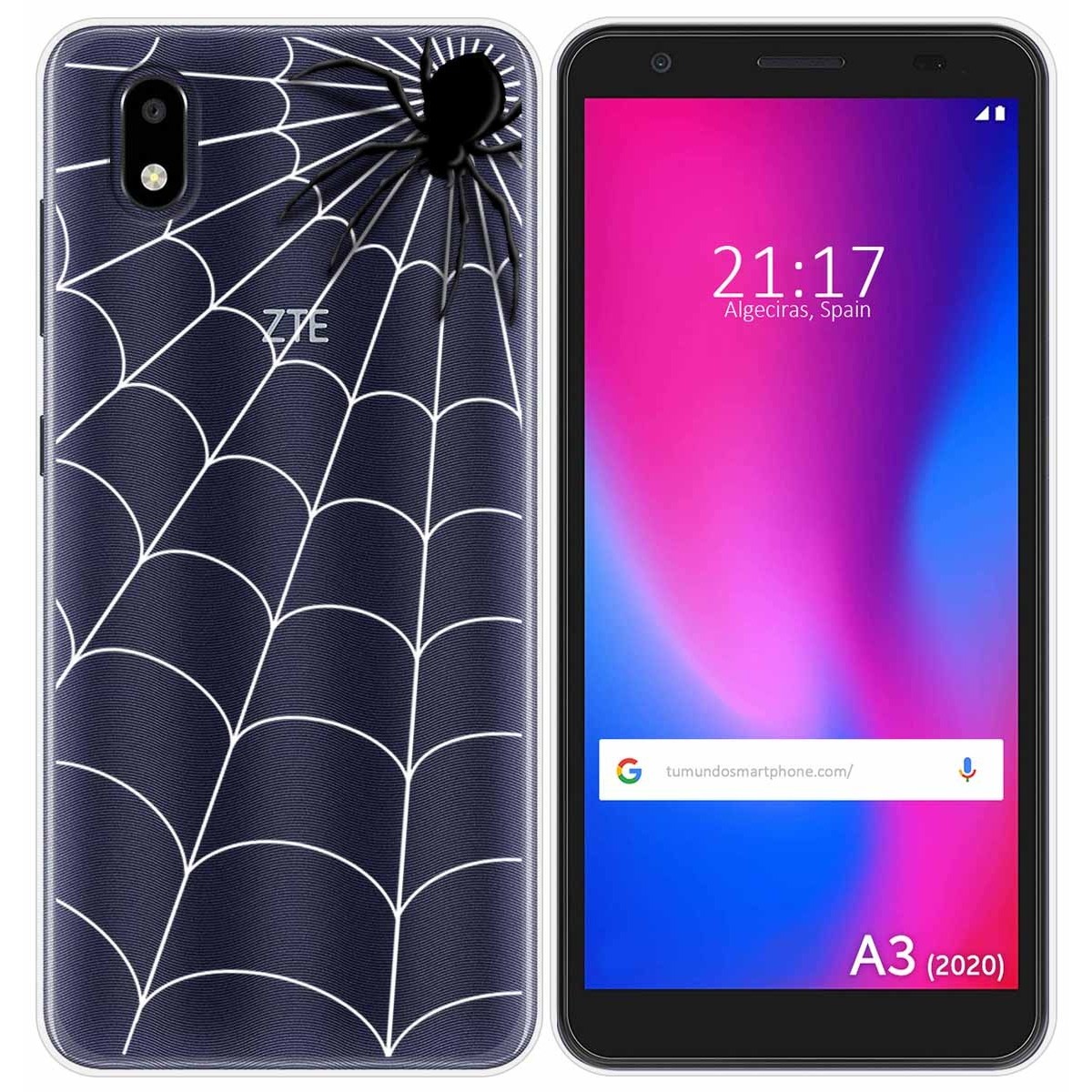 Funda Gel Transparente para ZTE Blade A3 2020 diseño Araña Dibujos