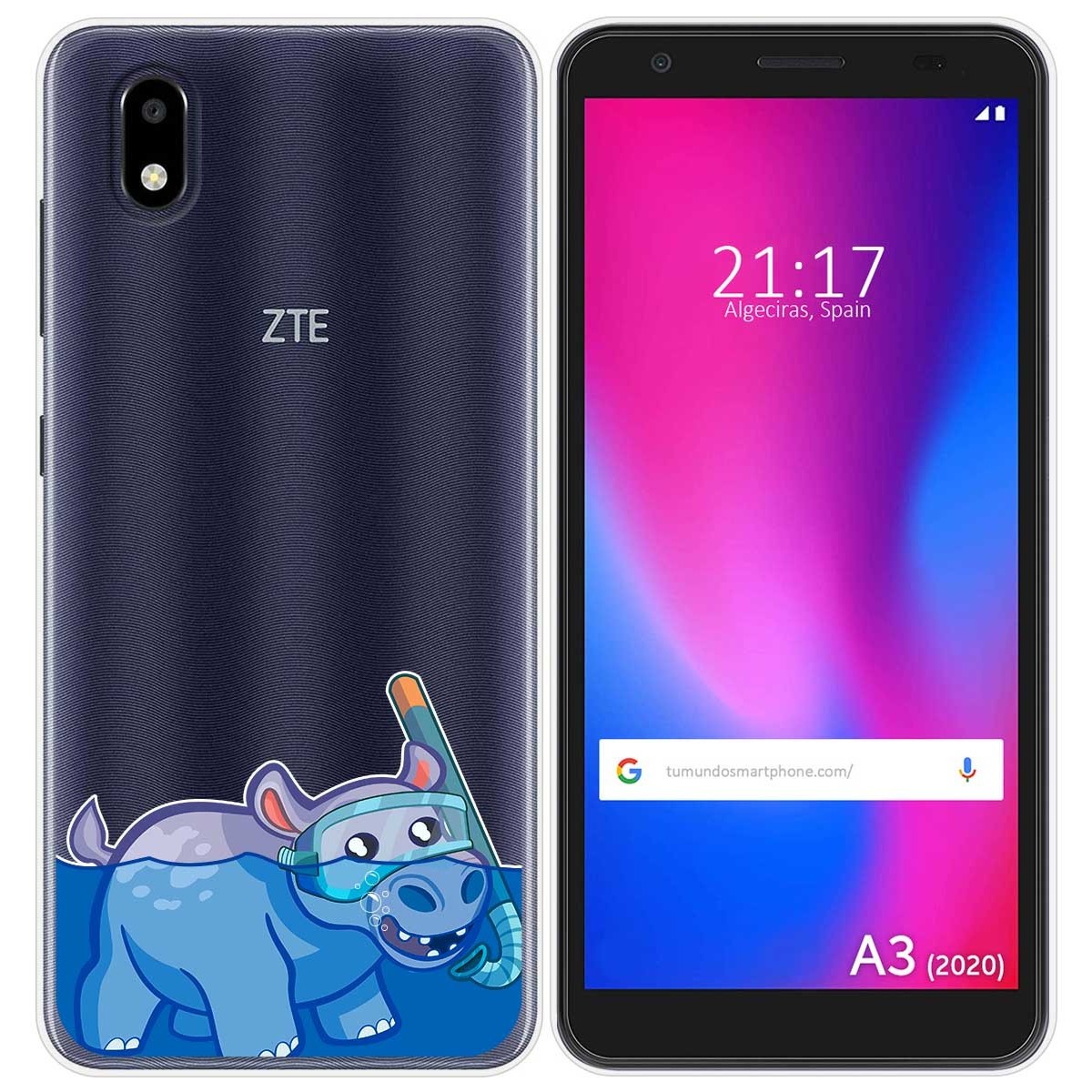 Funda Gel Transparente para ZTE Blade A3 2020 diseño Hipo Dibujos