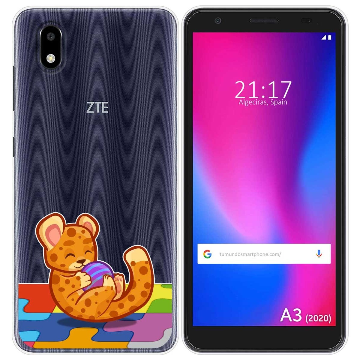 Funda Gel Transparente para ZTE Blade A3 2020 diseño Leopardo Dibujos