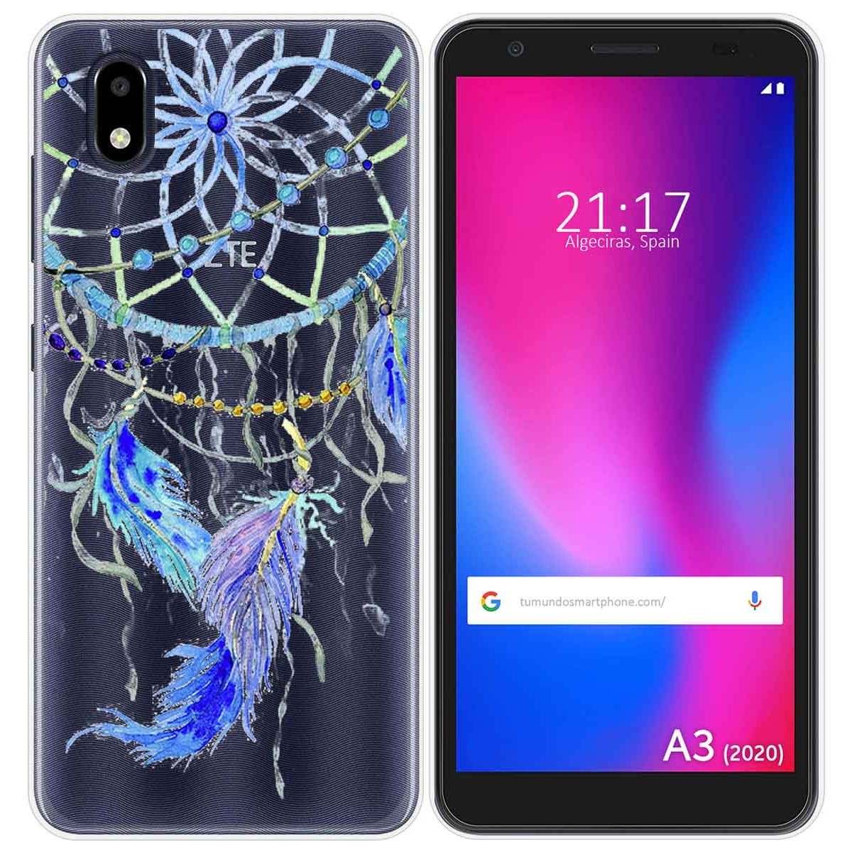Funda Gel Transparente para ZTE Blade A3 2020 diseño Plumas Dibujos