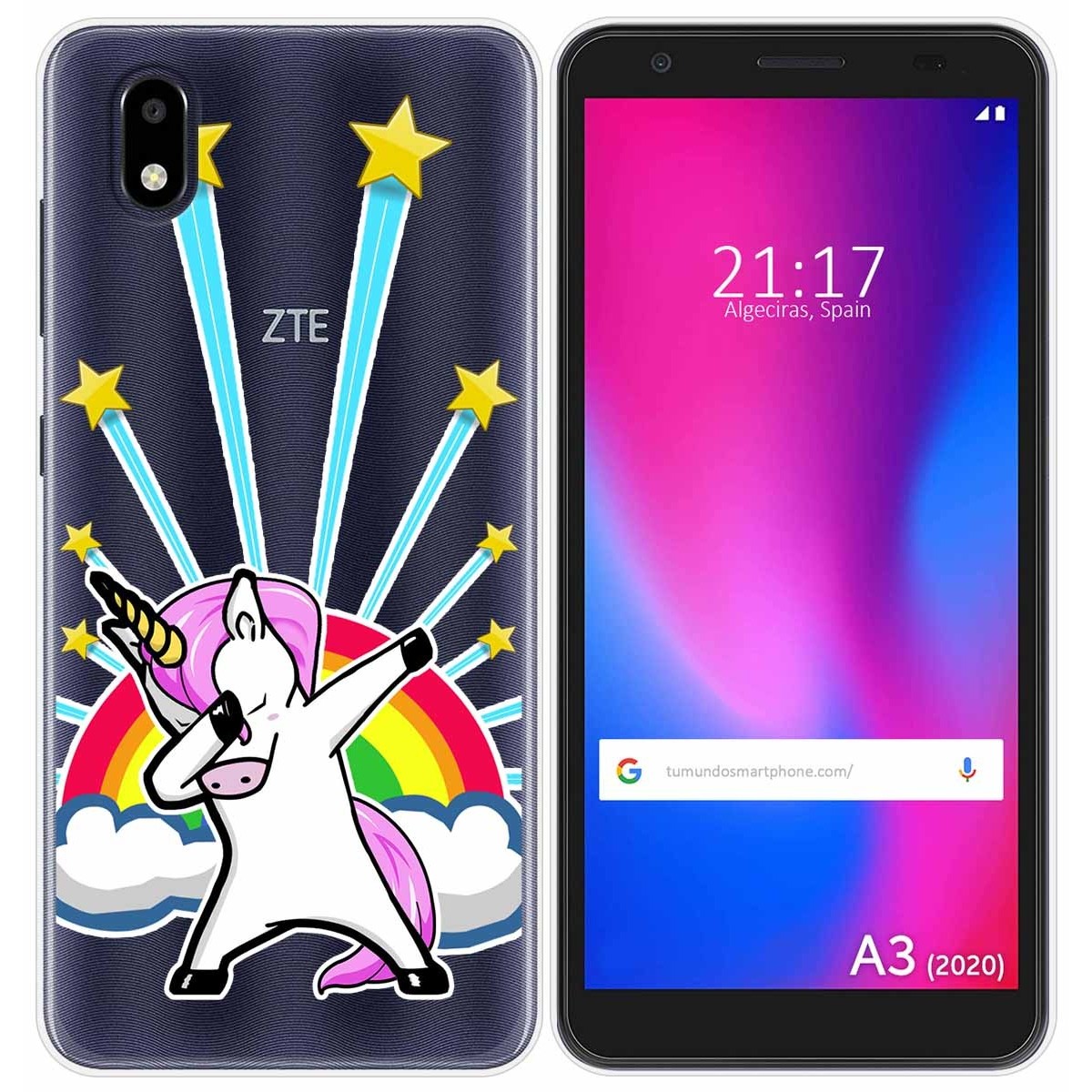 Funda Gel Transparente para ZTE Blade A3 2020 diseño Unicornio Dibujos